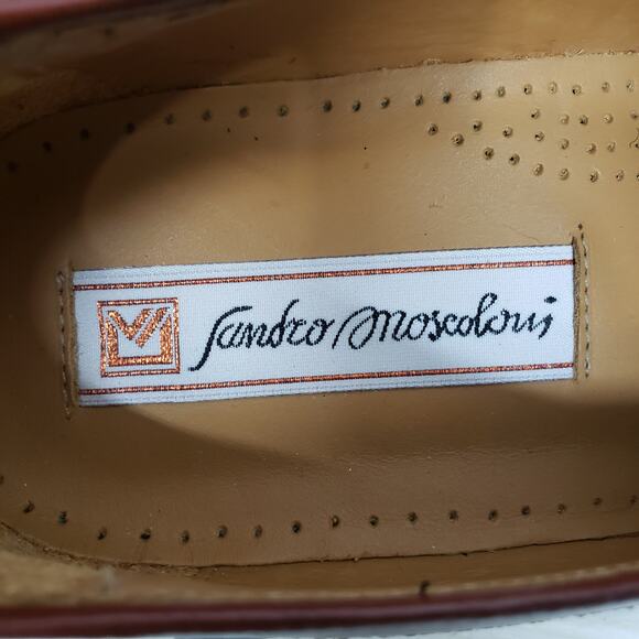 NEW SANDRO MOSCOLONI Seneca Woven Tassel Bologna Loafer 8.5 M Brown leather main image 9